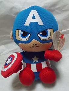 【Ty BENIES MARVEL Captain America/ビーニーズ マーベル キャプテンアメリカ】アベンジャーズ/アメコミ.映画/ぬいぐるみ/日本版?キャップ