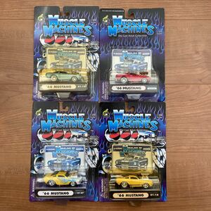 4台 2001 1/64 MUSCLE MACHINES 66 フォード マスタング Mustang ミニカー アメ車 ホットロッド 旧車 マッスルカー アメリカ