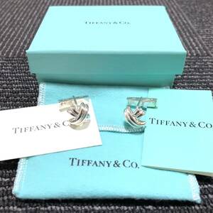 【ティファニー】本物 TIFFANY&Co. カフス シグネチャー シルバー925 幅1.5cm カフリンクス カフスボタン 男性用 メンズ 箱付き 送料520円