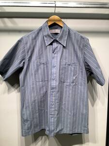 【新品】BLUCO STANDARD WORK SHIRT S/S 0108 SLATE BLUE STRIPE XLsize スタンダードワークシャツ 半袖シャツ