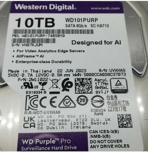 新並 WD Purple Pro 10TB 7200rpm/WD101PURP/SATA/高耐久/24時間/CMR/