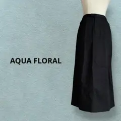 AQUA FLORAL 64 ロング スカート ストレッチ カジュアル ナロー