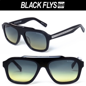 イエローグラデーションレンズ ブラックフライ FLY BALLER サングラス BlackFlys BLACK-SILVER/Yellow Gr.