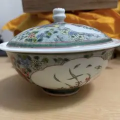 中国 清时代 茶碗 豆彩 花卉 龍紋【康熙年製在銘】古美術。