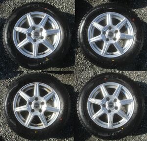 ☆H647【2020年製造・溝あり】TOPRUN アルミホイール 5穴 PCD114.3 スタッドレスタイヤ付き 4本set GOODYEAR ICENAVI6 195/65R15