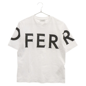 FERRAGAMO フェラガモ COTTON CREW NECK T-SHIRTS コットンクルーネック 半袖ロゴTシャツ 半袖Tシャツ ホワイト