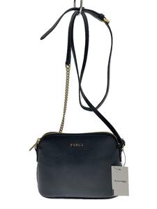 FURLA◆マイキー/ショルダーバッグ/PVC/BLK/無地/930574