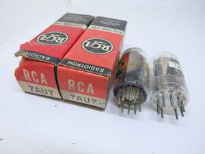 真空管 7AU7 2本セット RCA クリアトップ 箱入り 試験済み 3ヶ月保証 #021-28