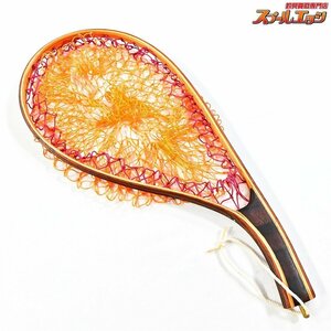 ★☆【ハンドメイド】 渓流用カーブランディングネット タモ網 全長43.5cm 内径17.3cm x 31.6cm 自重102.1g マス K_100★☆e04346