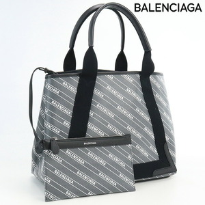 中古 バレンシアガ トートバッグ ユニセックス ブランド BALENCIAGA ネイビーカバスM PVC 581292 グレー