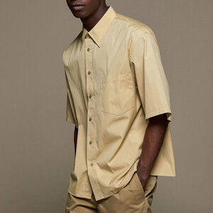 新品 M 海外限定 Calvin Klein カルバンクライン CK Oversized Solid Cotton Poplin Shirt オーバーサイズ ソリッド コットン 半袖 シャツ