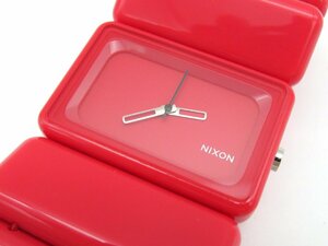 1円◆稼働◆ ニクソン VEGA レッド クオーツ メンズ 腕時計 O601