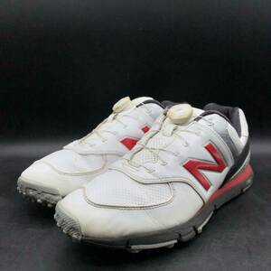 M2719 NEW BALANCE ニューバランス 574 ゴルフシューズ スパイクシューズ BOA ボア メンズ US9.5/27.5cm ホワイト レッド