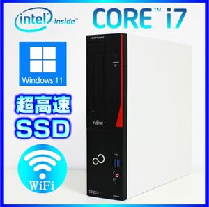 富士通Win11 Core i7 4770 office2021 搭載 高速起動SSD256GB 搭載 大容量メモリ16GB D583/H/J Wi-Fi+ Bluetooth＋Blu-Ray搭載 高性能.