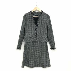 良好◆LAURA ASHLEY ローラアシュレイ セットアップ 9◆ ブラック ツイード レディース 上下セット