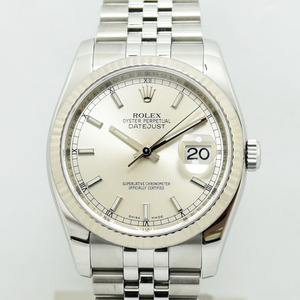 ロレックス 中古 メンズ ROLEX デイトジャスト 自動巻 オートマ 116234 ランダム番 SS ステンレス WG ホワイトゴールド シルバー 軽仕上げ