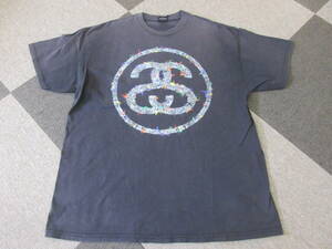 00s STUSSY Tシャツ XLサイズ 黒 両面プリント メキシコ製 シャネルロゴ ステューシー ヴィンテージ オールド