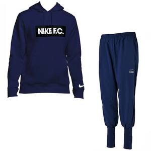 ■NIKE F.C. HOODIE&PANT 上下セット 紺 新品 サイズL ナイキ エフシー パーカー&カフパンツ セットアップ FC CT2012-492 DJ0997-492