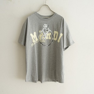 【美品】マルディメクルディ Mardi Mercredi *リングプリントTシャツ*杢グレー半袖カットソー(33-2403-629)【81D42】