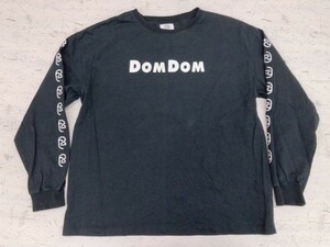 コーエン coen × 企業物 DOMDOM ドムドムハンバーガー USA製生地 袖プリント ロンT 長袖Tシャツ カットソー メンズ L 黒