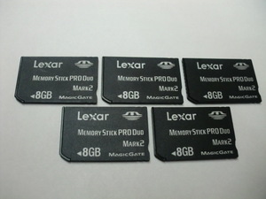 5枚セット　Lexar　MEMORY STICK PRO DUO　8GB　送料63円～　メモリーカード　メモリースティックプロデュオ