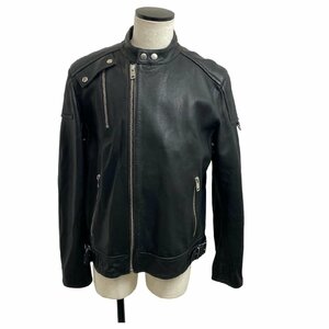 USED DIESEL ディーゼル L-CODY レザージャケット XXL Leather Jacket 最高級 ラムレザー ジップディテール バイカージャケット メンズ