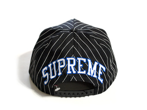 希少★新品本物【黒】Pinstripe Back Arc 5Panel ピンストライプ バックアーチ 正規店購入 シュプリーム 限定品 レアモデル Supreme 2012AW