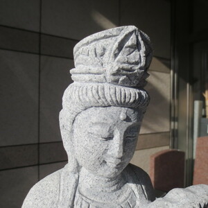 観音菩薩像 総高５７cm 観音像 聖観音 観音様 御影石 手作り 1.5尺 Guan Yin Statue of Guanyin