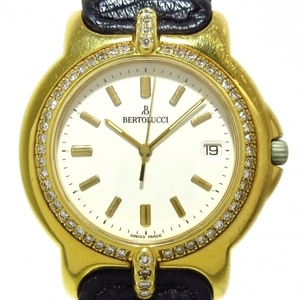 BERTOLUCCI(ベルトリッチ) 腕時計 プルクラ 113.8050.68.1 メンズ K18YG/社外ベルト/ダイヤベゼル アイボリー
