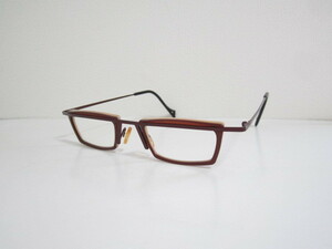 箱◆希少価値　Theo　harlev-david　ベルギー　テオ　スクエア型　マットブラウン系　眼鏡　程度良品