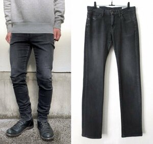 定価2.1万 FACTOTUM ファクトタム E Denim Tapered Jack 29 USED加工 タイト テーパード ストレッチ ブラック デニム パンツ ※レタパ無料