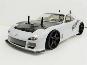 ☆ターボ機能付き☆ 2.4GHz 1/10 ドリフトラジコンカー マツダ ＲＸ-7 FD3S タイプ 白黒【塗装済み完成品・フルセット】