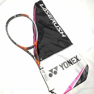 【1円スタート】★新品☆ラケット★ ソフトテニス YONEX ヨネックス レーザーラッシュ1S オレンジ XFL-0 フレームのみ 専用ケース付き