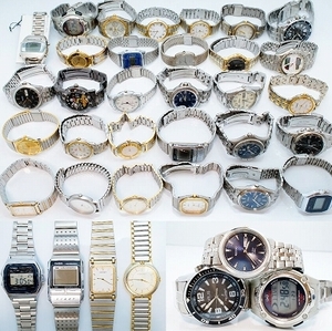 A73●美品含む 30点セット メンズ腕時計 SEIKO/CITIZEN/CASIO/ELGIN/Yves Saint Laurent/agnes b. 他 大量まとめ いろいろ クォーツ