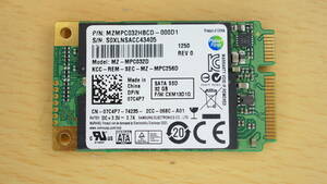 【ｍSATA・Samsung純正SSD】 Samsung MZMPC032HBCD-000D1