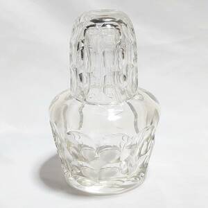 冠水瓶 直径約12㎝ 高さ約16.5㎝ デキャンタ グラス付き デカンタ グラス クリスタルガラス　【2178】【r】