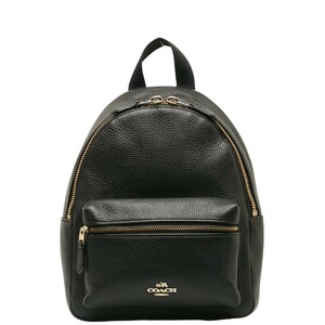 コーチ ミニ チャーリー リュック バックパック F38263 ブラック レザー レディース COACH 【中古】