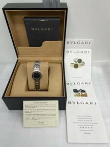 良品★ BVLGARI ブルガリ ブルガリ QZ BB23SS 黒文字盤 SS ベルト ブランド 腕時計 クオーツ ウォッチ レディース 稼働品 正規品