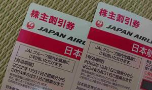 ⑬2枚 2024/5/31 JAL 日本航空 株主割引券 優待 クーポン 50% 半額 ジャル 国内線 空港 旅行 出張 観光 宿泊 飛行機 ビジネス 搭乗 ピンク