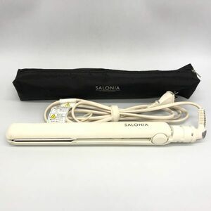 【18691】SALONIA サロニア ストレートヘアアイロン SL-0045W ケース付き ホワイト 動作確認済 中古 経年保管 梱包60サイズ