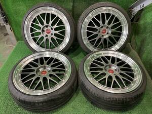 函館発☆最落なし!【社外ホイール☆20インチセット】20×8.5 PCD114.3 5穴 OFF38 IMPERIAL 225/35ZR20 2020年製 夏タイヤ付き