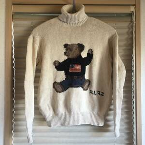 OG POLO RALPH LAUREN 92 bear sweater ベア セーター タートルネック snow beach sport rrl country 1992 1993 tommy hilfiger north face