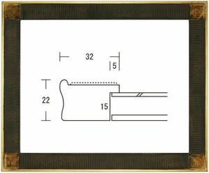 水彩用額縁 木製フレーム ボルドー水彩 サイズF10号