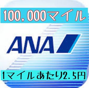 ［1マイルあたり2.5円］ANA 100,000マイル 2日程度で加算 クレカOK マイレージ マイル数指定可 全日空 