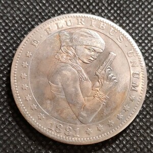 4104　アメリカ古銭　ルンペン　約38mm　イーグル　チャレンジコイン　コイン　アンティーク　ホーボー