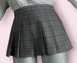 【d408】丈26制服スカート　チェックプリーツ　JKコスプレ衣装　マイクロミニ 