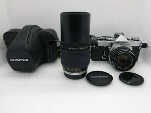OLYMPUS OM-1 フイルムカメラ　F.Zuiko Auto S 1:1.8 f=50mm / Zuiko Auto T 1:4 f=200mm 【ANO010】 