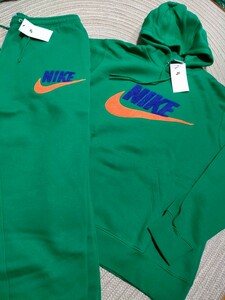 新品 定価21010 NIKE ワッフルロゴ スウェット セットアップ グリーン 緑 XL ナイキ 上下 ナイキ メンズ パーカー パンツ