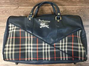 ファーストライン Burberrys of London バーバリー Wファスナー ボストンバッグ チェック柄