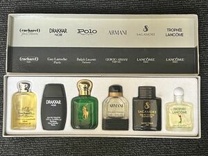 香水 ミニボトル 6本セット PARFUMS PARIS cacharel 7.5ml DRAKKAR 5ml Polo 7ml ARMANI 5ml SAGAMORE 7.5ml TROPHEE LANCOME 3.5ml